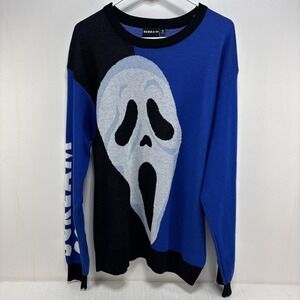 Scream Movie‎ Official Ghostface Men's Blue And Black Sweater Size XL NWT